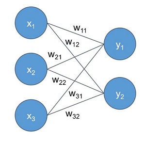 A fully-connected layer with two neurons.