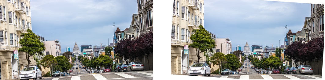 Left: Original image. Right: Image corrected with Lightroom's Level tool.
